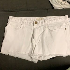 White jean shorts